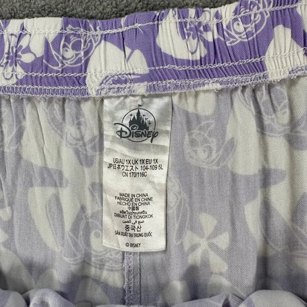 Disney Store Lilo & Stitch Pajama Shorts Lounge Women's 1X Purple/White Elastic